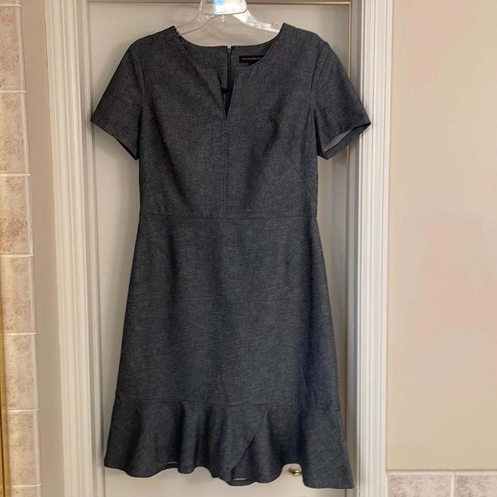 Banana republic denim dress with ruffle hem. Size 12.